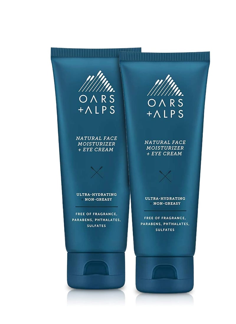 Oars + Alps Face Moisturizer and Eye Cream, Dermatologist Tested Skin Care Infused with Aloe Leaf Juice and Vitamin E, TSA Friendly, 2.5 Fl Oz, 2 Pack