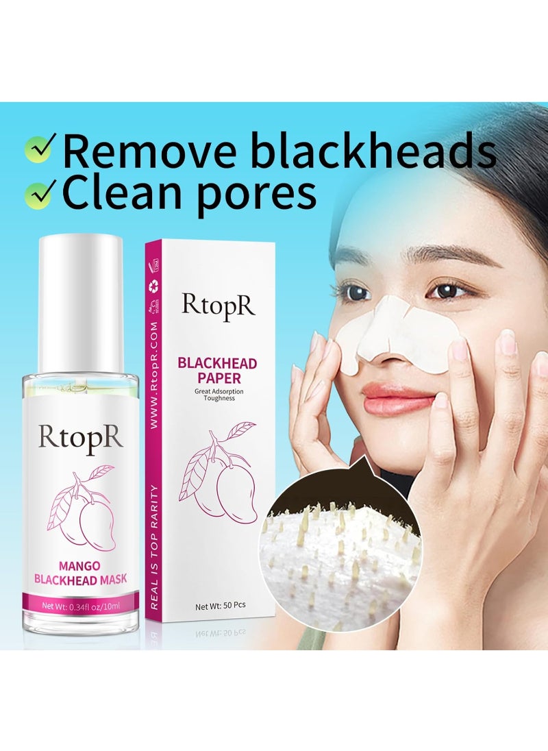 RtopR Nose Pore Strips Blackhead Remover for Face, Blackhead Mask Pore Strips 2 in 1 Peel Off Face Mask, 50PCS Nose Plants Pore Strips