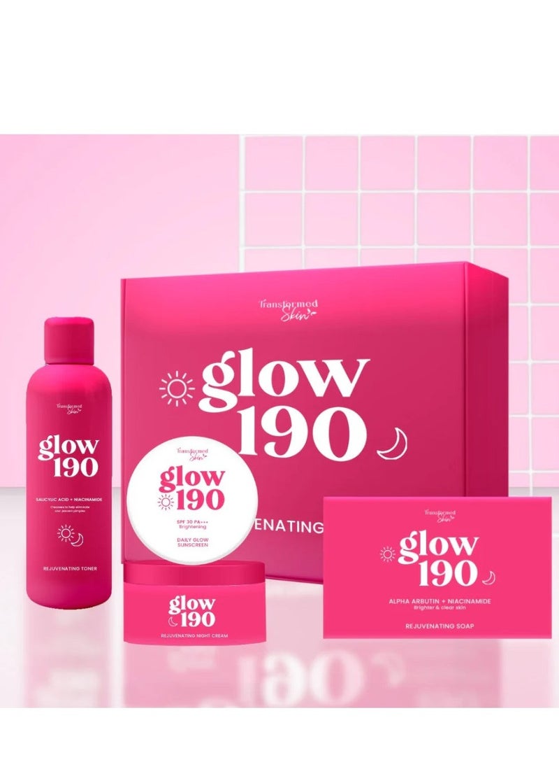 HonestGlow Glow 190 Complete Skincare Set | Alpha Arbutin + Niacinamide | Rejuvenating Soap