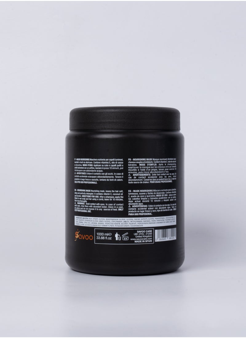 SAVOO Mask Nourishing w/ Protein -  Intensive Moisture & Repair Hair Mask with Keratin, Pearl Powder & Coconut Oil – Deep Conditioning Treatment for All Hair Types (1000ml)