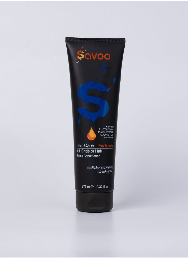 SAVOO Conditioner Nourishing w/ Protein - Keratin Repair Conditioner with Coconut Oil, Pearl Powder & Vitamin E – Moisture & Volume Boost for All Hair Types (275ml)