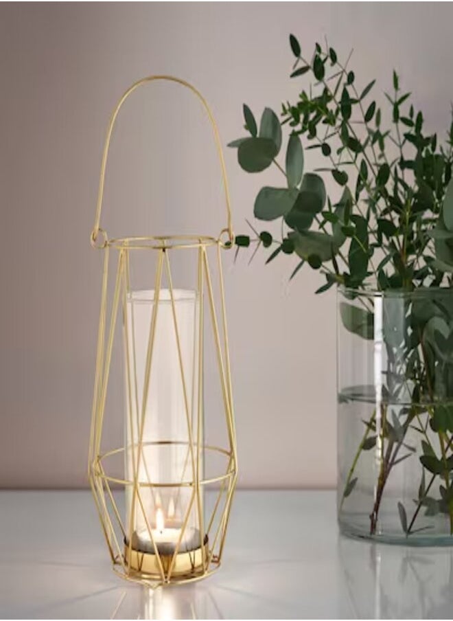 Tealight holder gold color 24 cm