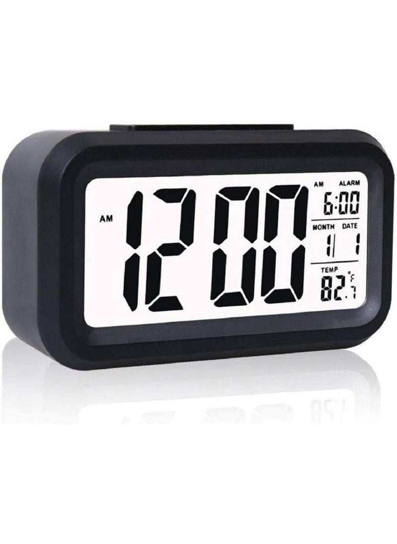 WOLTAX Digital Smart Alarm Clock with Automatic SensorDate Temperature Alarm Clocks Alarm Clock for Students Alarm Clock for Home Alarm Clock for Bedroom Black