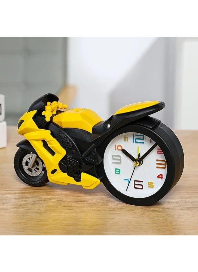 NXZ Bike Shap Table Desk Alarm Clock for Home and Drawing Room Yellow