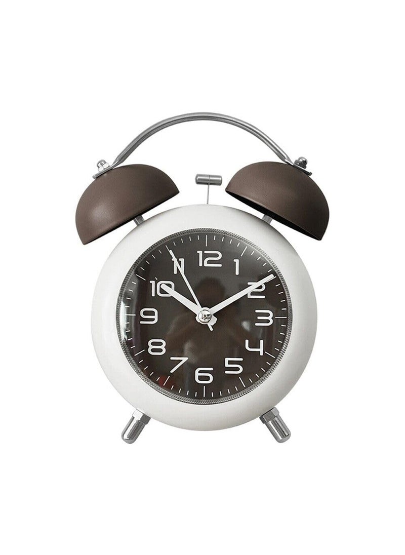 Anadi Retro Alarm Clock Twin Bell with Night LED Function Non Ticking Metal Frame High Volume Bedside Alarm for StudentsBedroomOffice Multicolor