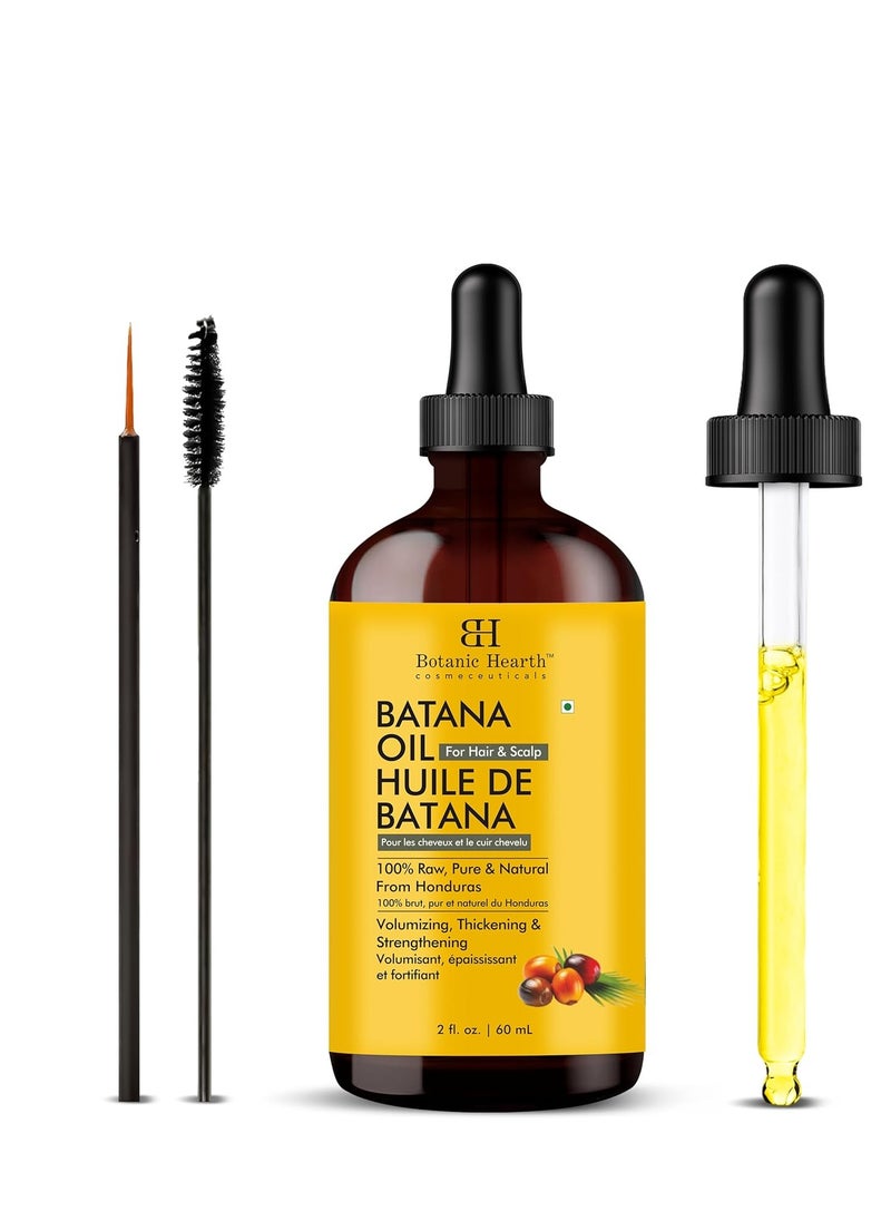 Botanic Hearth Raw Batana Oil for Hair Growth (2 fl oz) | 100% Pure & Unrefined Oil from Honduras | Promotes Thicker, Stronger Hair