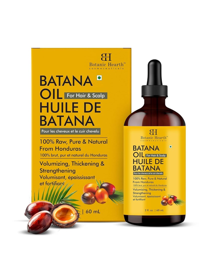 Botanic Hearth Raw Batana Oil for Hair Growth (2 fl oz) | 100% Pure & Unrefined Oil from Honduras | Promotes Thicker, Stronger Hair