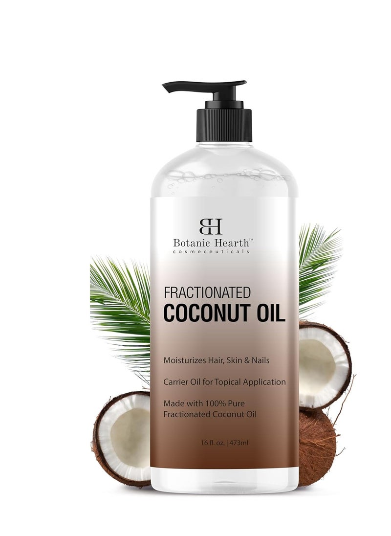 Botanic Hearth Fractionated Coconut Oil For skin 16 fl oz | Liquid Carrier Oil for Diluting Essential Oils - Skin, Lip, Body & Hair Oil Moisturize