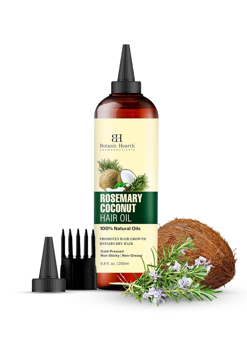 Botanic Hearth Rosemary, Coconut & Avocado Hair Oil with Biotin (6.7 fl oz) | Nourishing Hair Growth & Strengthening Formula | Promotes Healthy, Shiny Hair | Suitable for All Hair Types