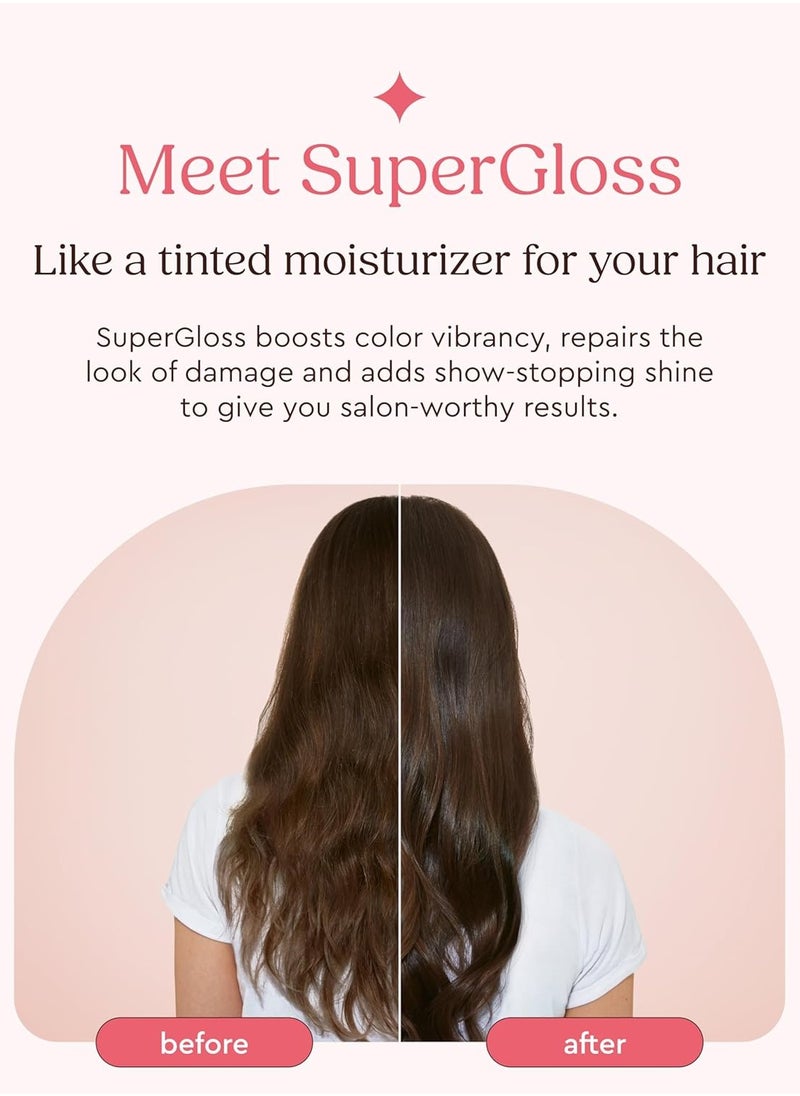 Super Gloss Colour Conditioning Gloss Blazing Brown for Natural Medium to Dark Brown Hair Rinse Out Semi Permanent Hair Gloss that Enhances Colour and Boosts Shine and Hydration