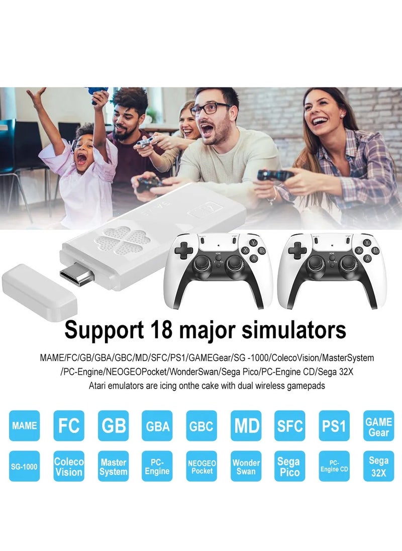 2025 HD Retro Game Stick | 64GB 30,000+ Games | 4K 2.4G Wireless Console with Dual Controllers | PS1/MAME/Arcade Classics | Plug & Play TV Game Console