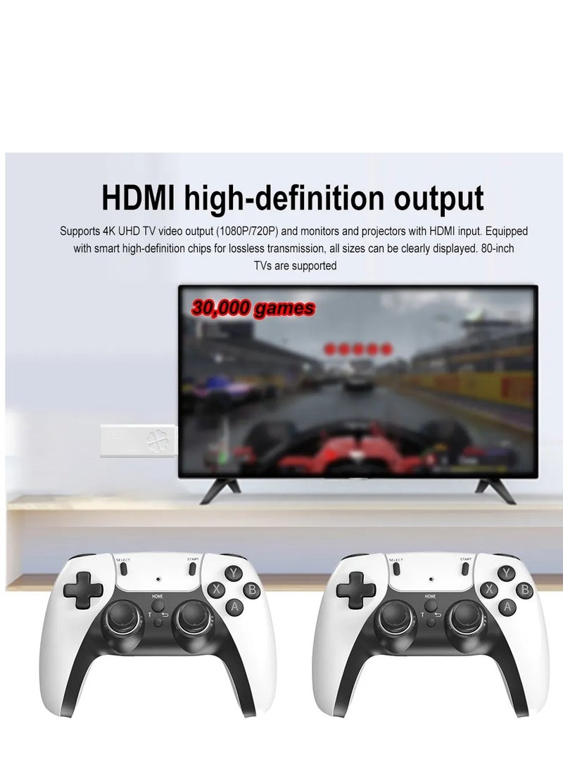 2025 HD Retro Game Stick | 64GB 30,000+ Games | 4K 2.4G Wireless Console with Dual Controllers | PS1/MAME/Arcade Classics | Plug & Play TV Game Console