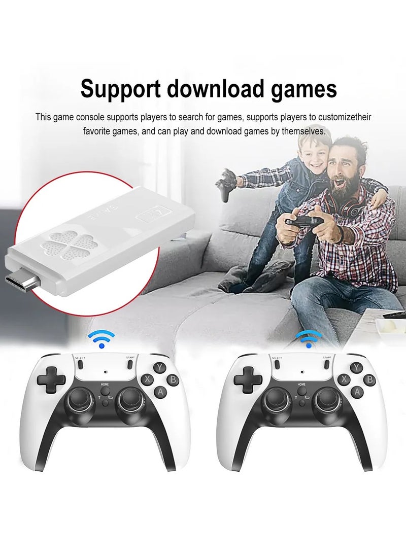 2025 HD Retro Game Stick | 64GB 30,000+ Games | 4K 2.4G Wireless Console with Dual Controllers | PS1/MAME/Arcade Classics | Plug & Play TV Game Console