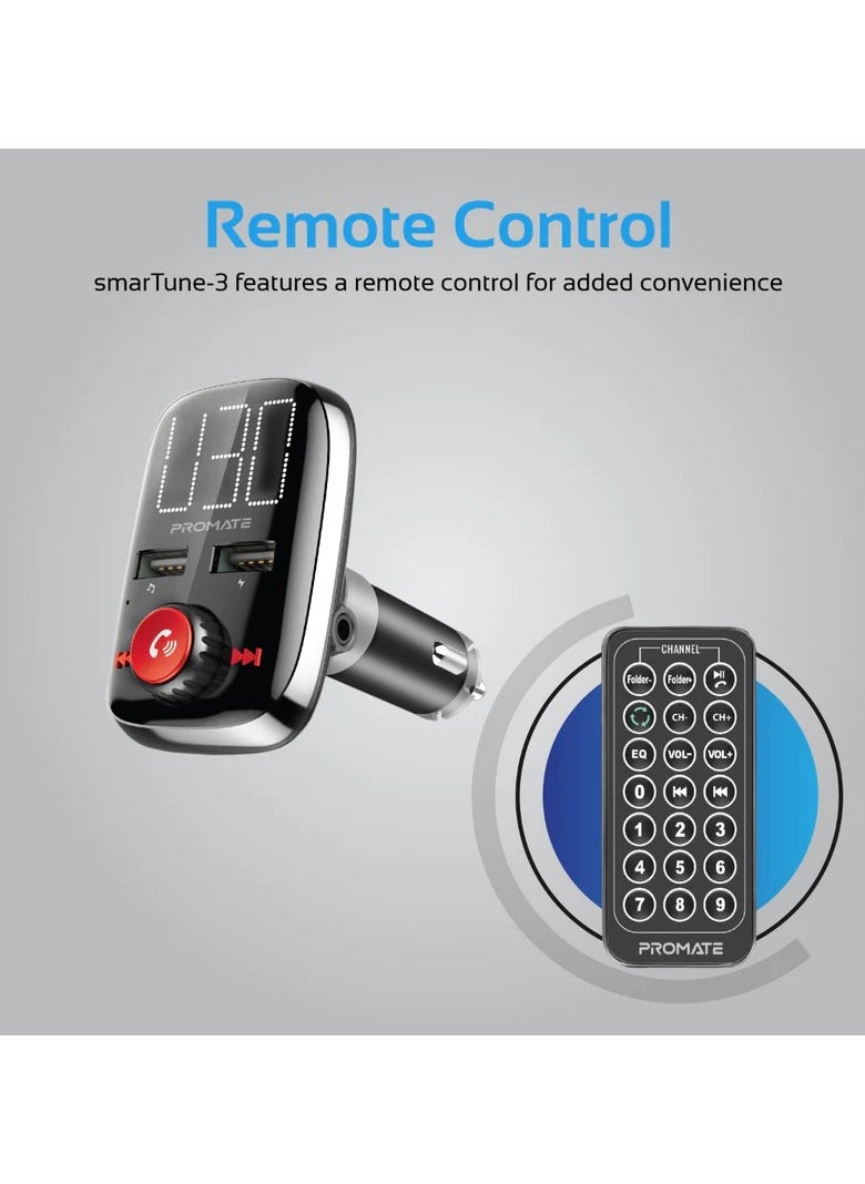 Wireless In-Car FM Transmitter With Dual USB Charging Ports