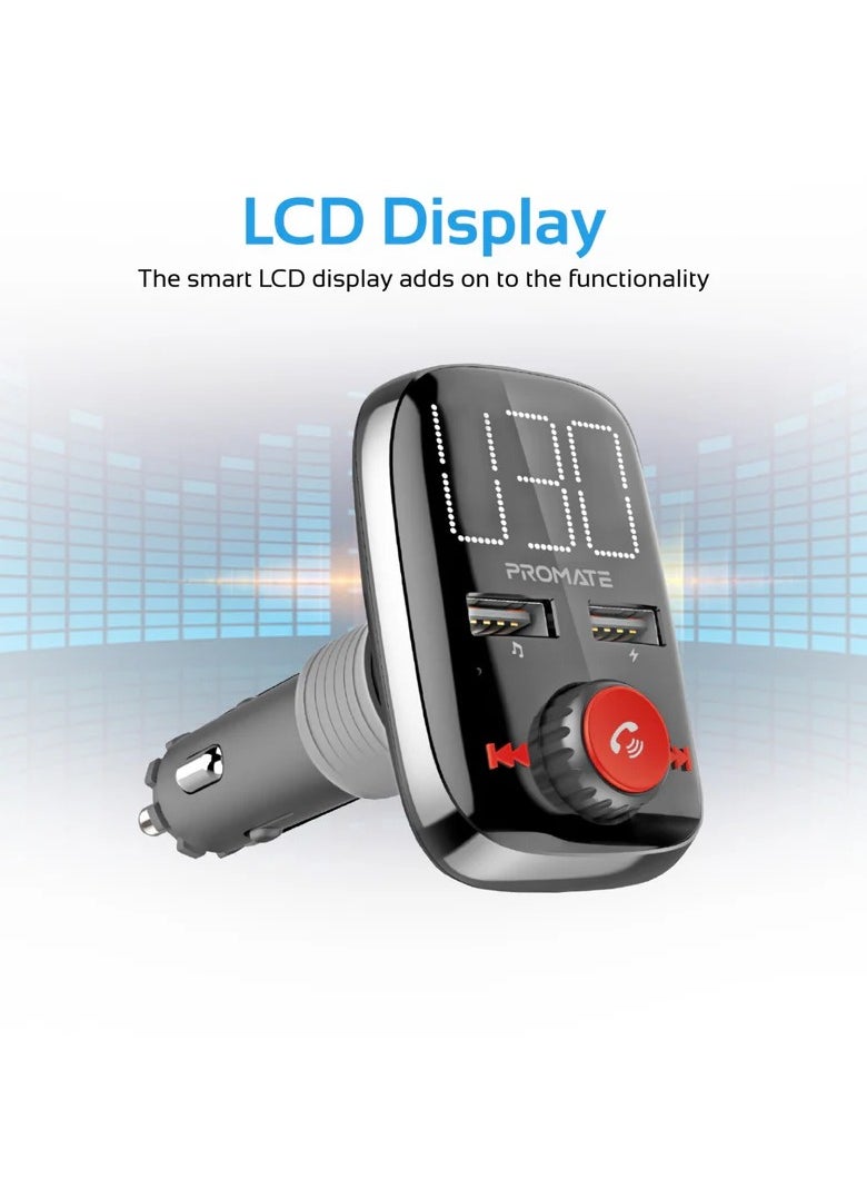 Wireless In-Car FM Transmitter With Dual USB Charging Ports