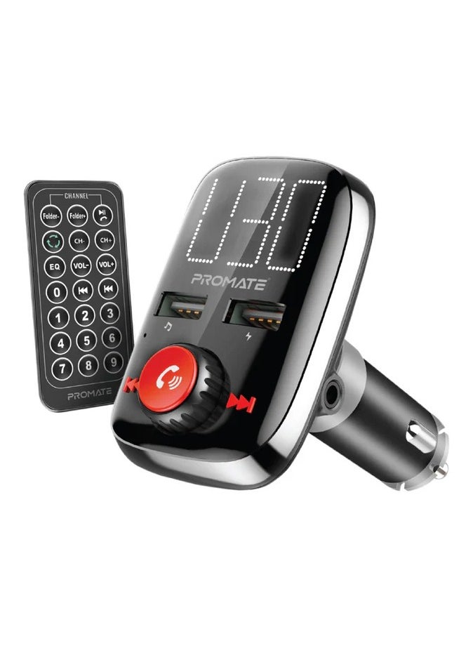 Wireless In-Car FM Transmitter With Dual USB Charging Ports