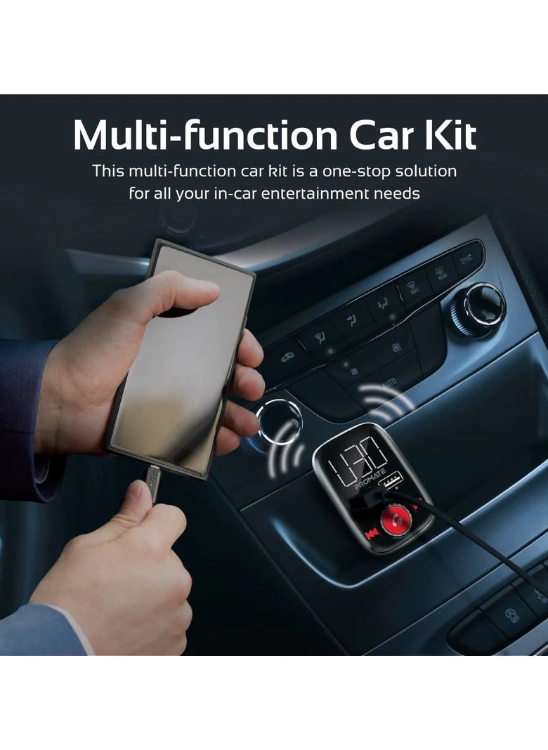 Wireless In-Car FM Transmitter With Dual USB Charging Ports