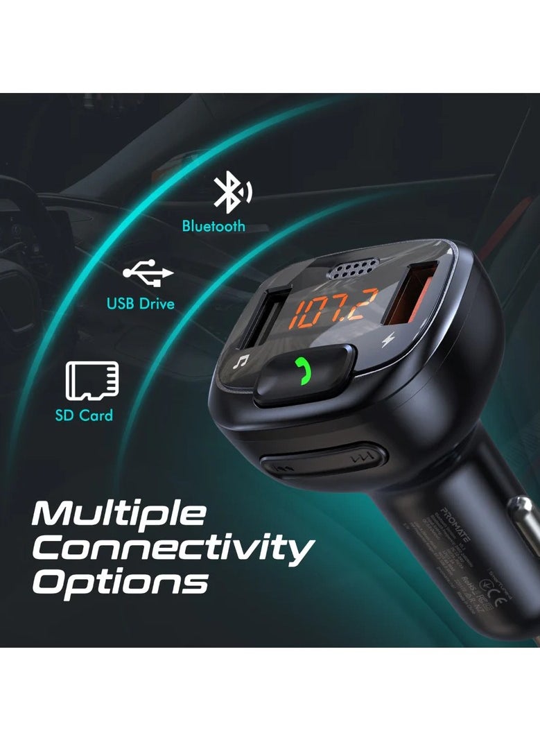 FM Transmitter Kit with Handsfree & Quick Charge 3.0