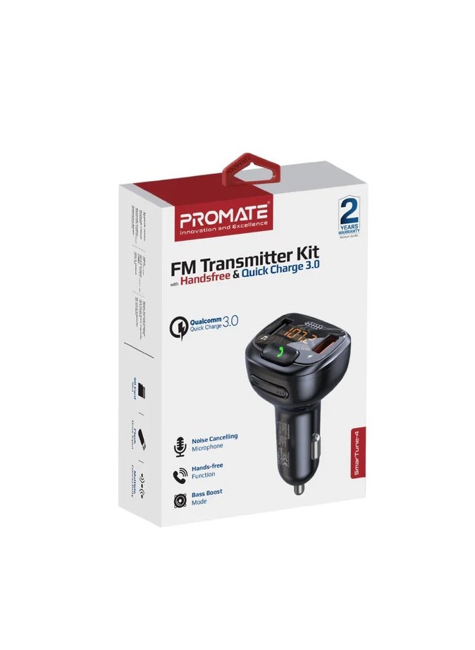 FM Transmitter Kit with Handsfree & Quick Charge 3.0
