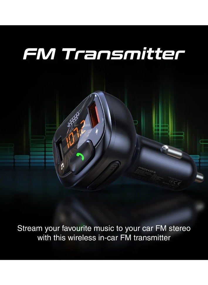 FM Transmitter Kit with Handsfree & Quick Charge 3.0
