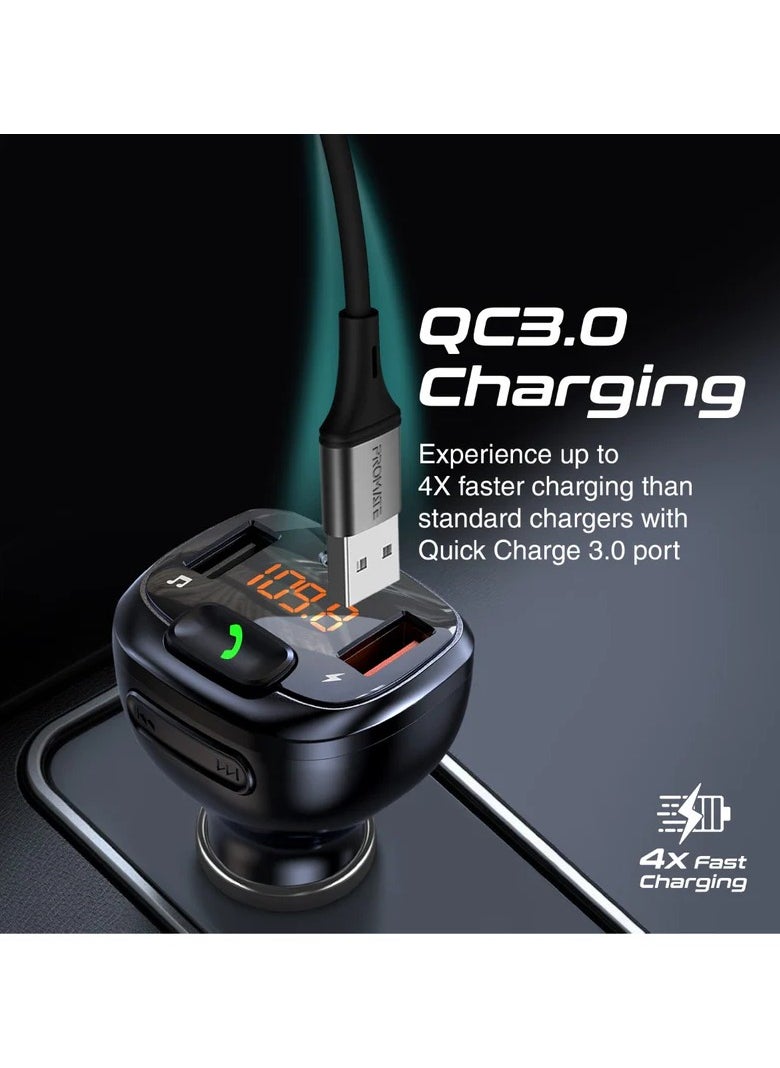 FM Transmitter Kit with Handsfree & Quick Charge 3.0