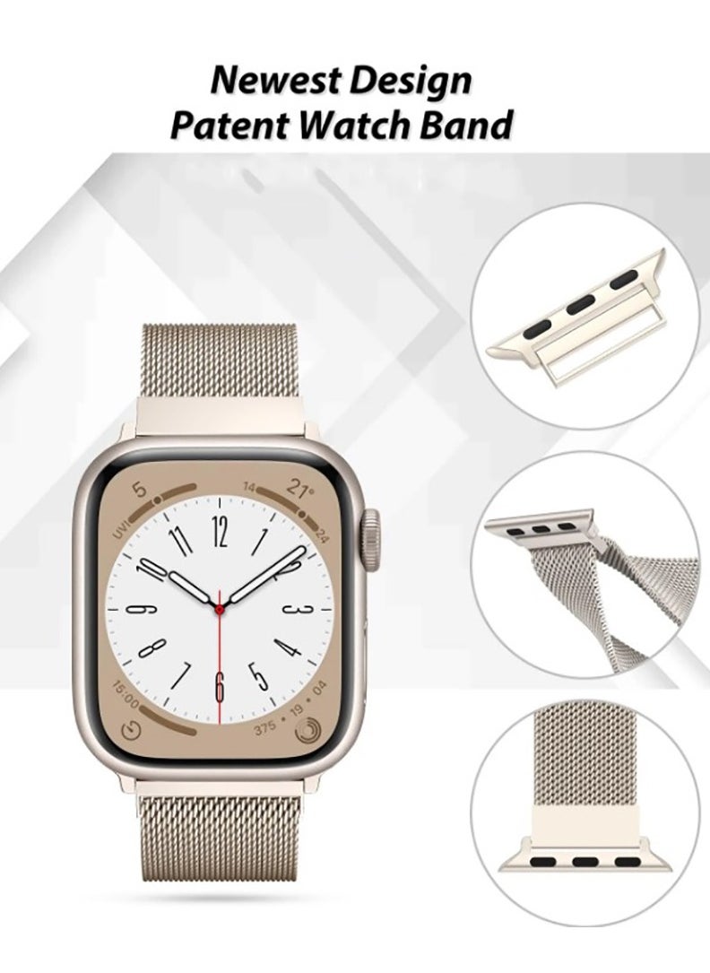 Stainless Steel Milanese Loop Compatible with Apple Watch Band 46mm 42mm 44mm 45mm 49mm men and women, Mesh Loop Magnetic Clasp Replacement for iWatch Bands 10 , Black