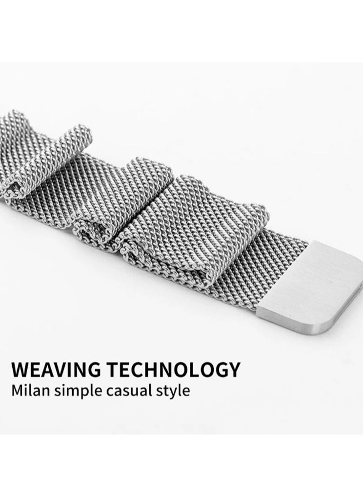Stainless Steel Milanese Loop Compatible with Apple Watch Band 46mm 42mm 44mm 45mm 49mm men and women, Mesh Loop Magnetic Clasp Replacement for iWatch Bands 10 , Black