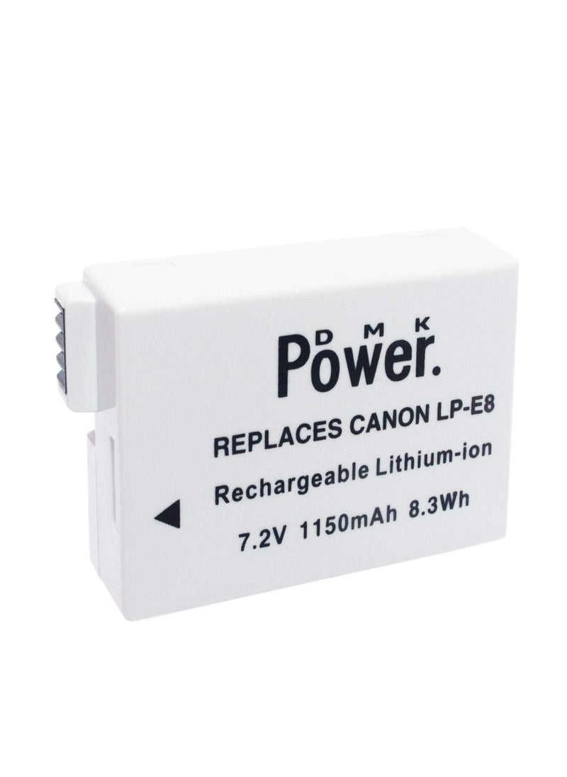 DMK Power LP-E8 1150mAh Battery Compatible With Canon EOS 550D, EOS 600D, EOS 700D, EOS Rebel T2i, EOS Rebel T3i, EOS Rebel T4i, EOS Rebel T5i Cameras