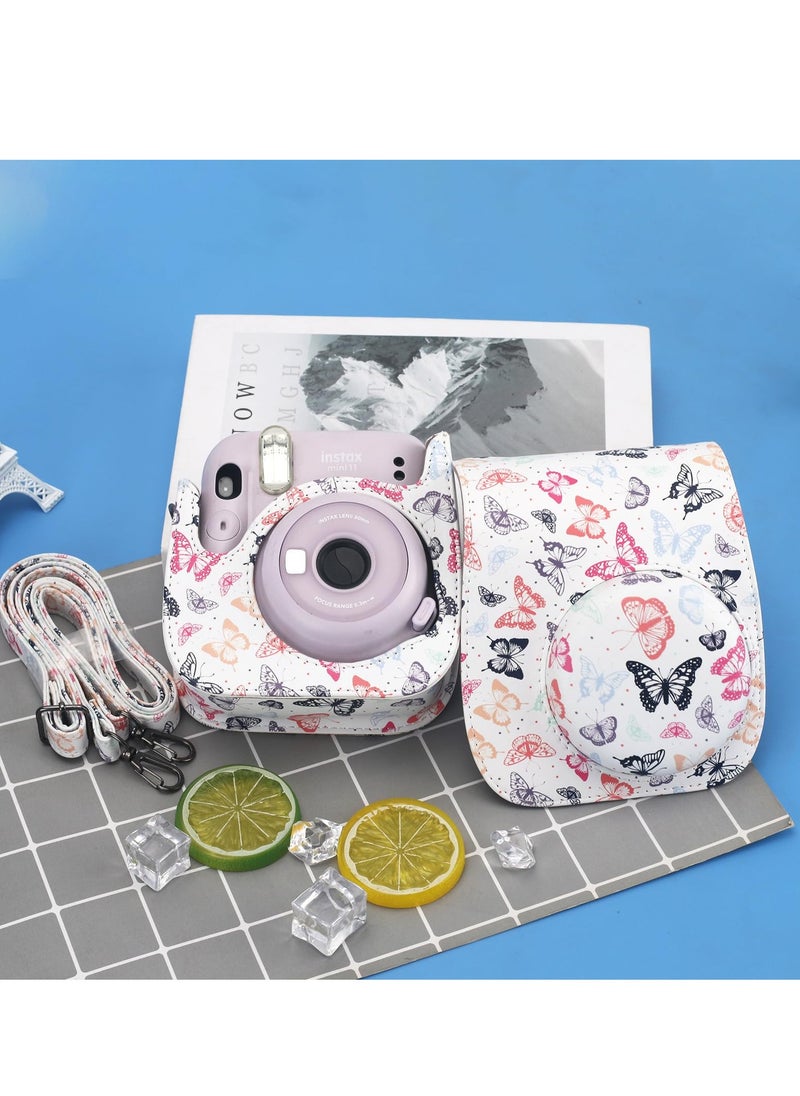 Protective Case for Fujifilm Instax Mini 12 11 9 Instant Camera, PU Leather Protective Case for Polaroid Camera Instax Mini 12 with Accessory Pocket and Adjustable Strap