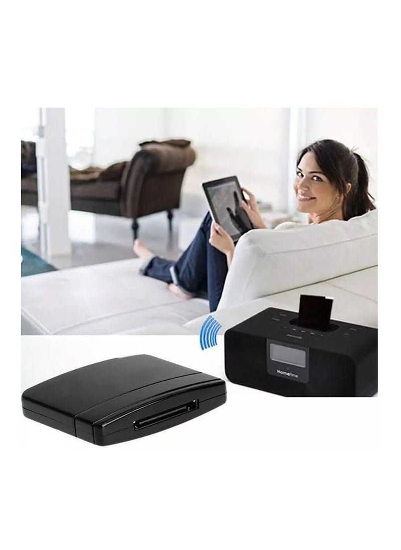 30-Pin Bluetooth Audio Receiver Adapter for iPod, iPhone, iPad Speaker Docks - Compatible with Bose SoundDock, A2DP Music Streaming, Versatile Bluetooth Standards (Black)