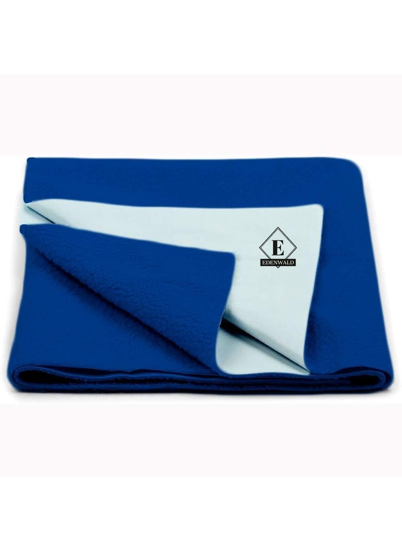 Edenwald Quick Dry Sheet for Babys Extra Absorbent Fast Dry Sheet Bed Protector Waterproof Mattress Protector Underpad Sheet Pack of 1 King Size 198X182 Royal Blue
