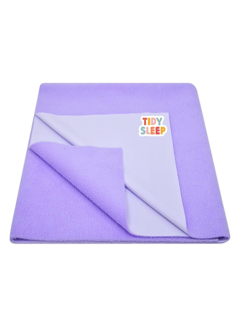 Tidy Sleep Instadry AntiPiling Fleece Extra Absorbent Quick Dry Sheet for New Born Babies Cotton Bed Protector Mattress Pack of 1 Lilac Medium 100x70 cm