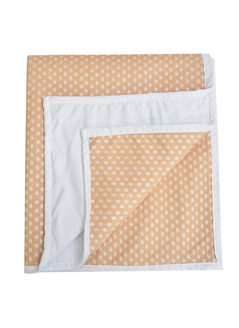 ADBENI HOME Ecofriendly Jacquard Quick Dry Sheet for New Born Babies Reusable Waterproof Cotton Bed Protector Baby Mat Cot Sheet for Toddler Extra Absorbent 210GSM Small Super 100x66cm Gold