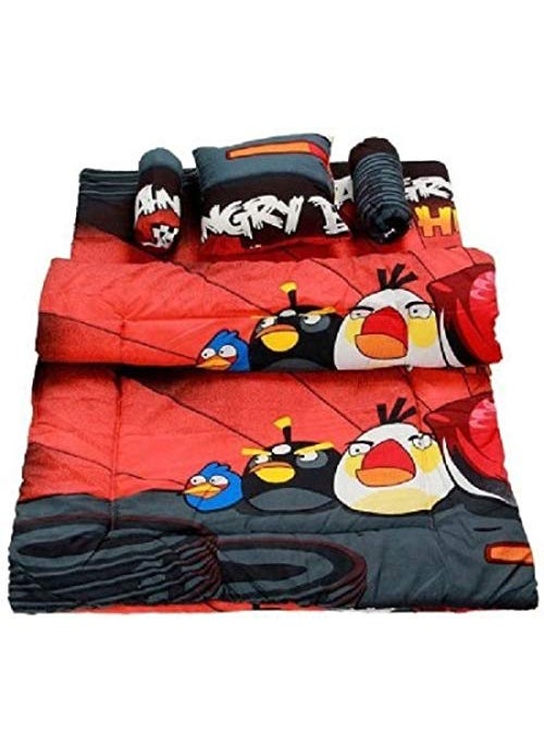 ELSTONE HOME Macro Cartoon Print Baby Bedding Set Five Piece Set 2 Boaster 1 Baby Neck Pillow 1 Mattress Size 30 40 inch 1 Baby Quilt Size 30 40 inch Pack of 1