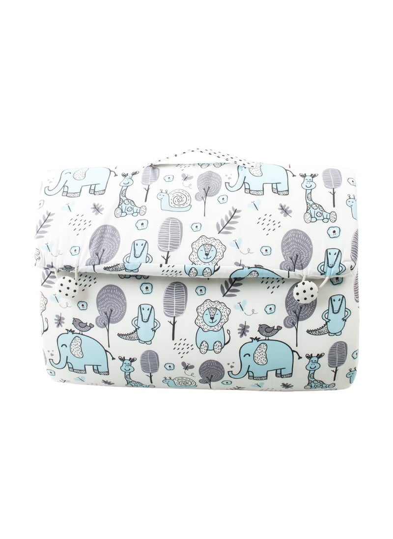 Neolo Baby Bed in a Bag for Newborn Baby Bedding Set with 1 Pillow and 2 Attached Bolster with 1 Foldable Bed Baby Sleeping BagAge 01 Years Colour Blue Pink
