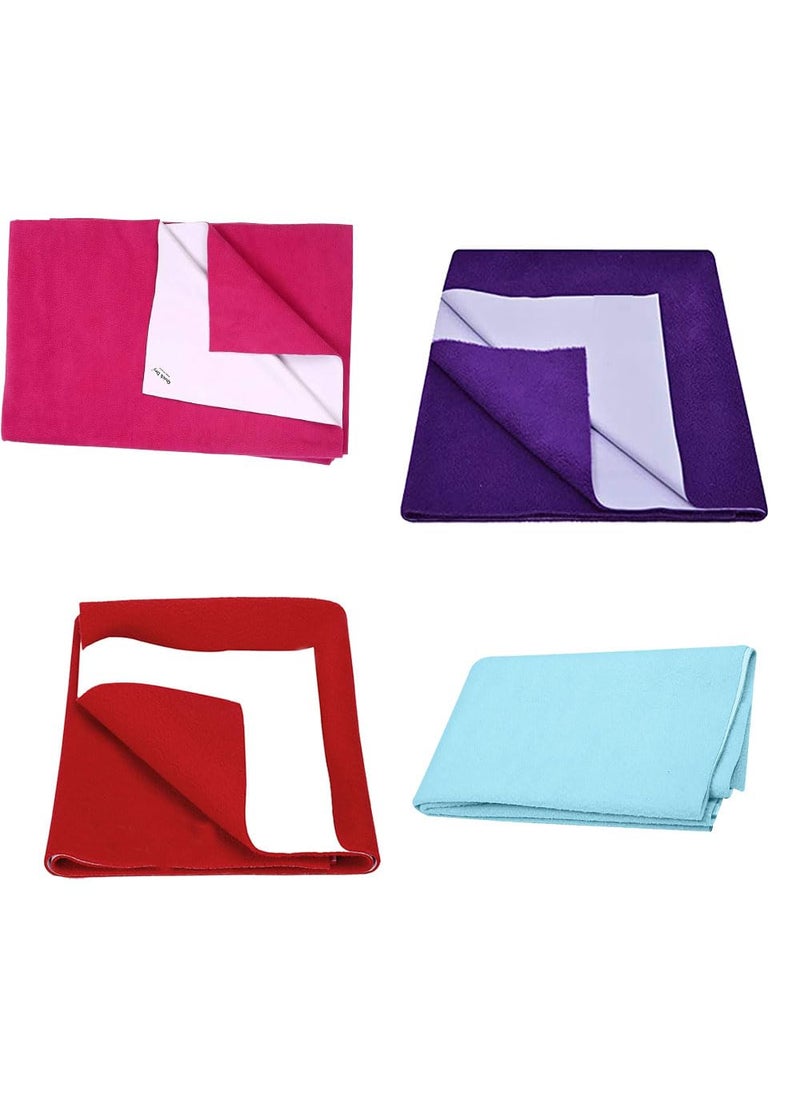 Sparkle Joy Waterproof Quick Dry Sheet Bliss for Baby AntiPiling Fleece Extra Absorbent Instant Dry Sheet for Baby Bed Baby Cot Protector Sheet Magenta Purple Red Sky Blue