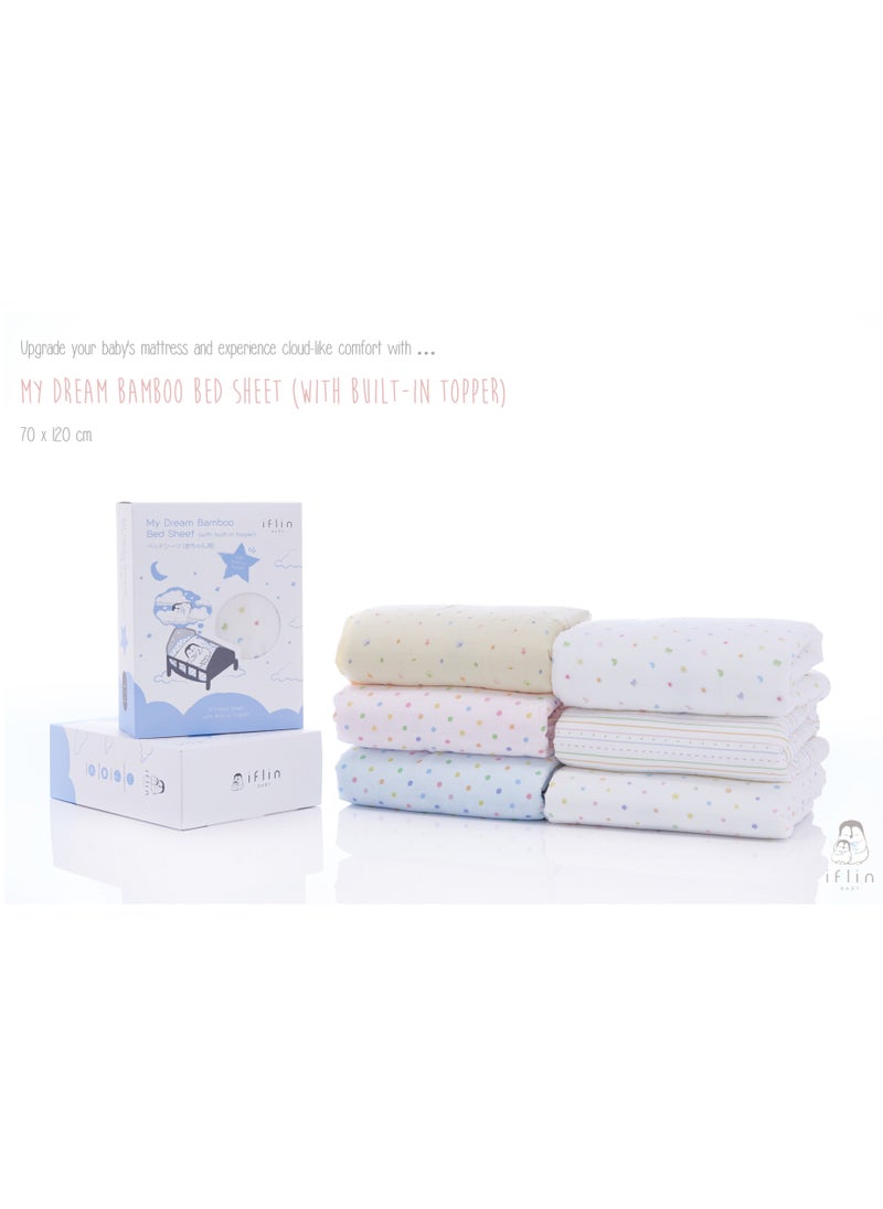 My Dream Bamboo Bed Sheet 70x120cm (with Built-in Topper) - Playful Stars