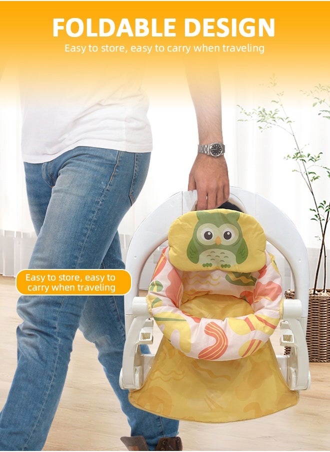 Baby Sitting Support Baby Floor Seat Activity Center Sit Up Infant Feeding Playing Chair Foldable Baby Chair with Music and Light