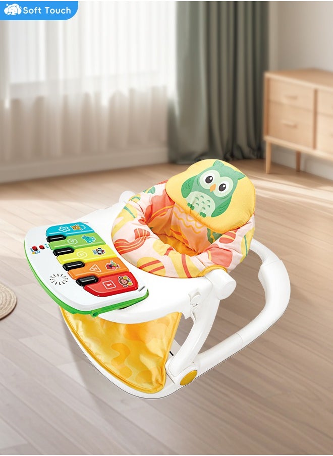 Baby Sitting Support Baby Floor Seat Activity Center Sit Up Infant Feeding Playing Chair Foldable Baby Chair with Music and Light