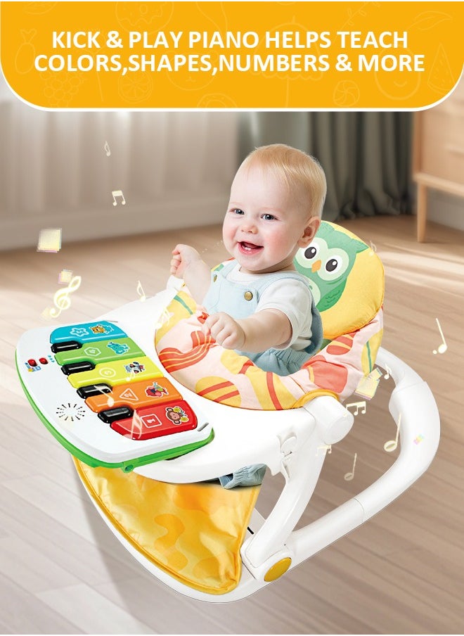 Baby Sitting Support Baby Floor Seat Activity Center Sit Up Infant Feeding Playing Chair Foldable Baby Chair with Music and Light