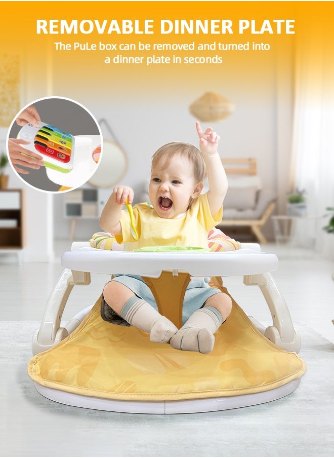 Baby Sitting Support Baby Floor Seat Activity Center Sit Up Infant Feeding Playing Chair Foldable Baby Chair with Music and Light