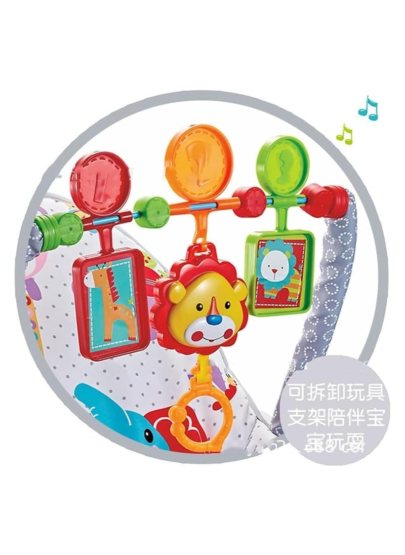 Baby Rocker and Bouncer Chair with Soothing Vibrations Multi-Position Recline Portable Bouncer for Baby Boys Girls, Baby Rocker with 3 Point Safety Belt & Removable Baby Toys