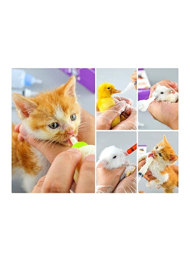 Kitten Puppy Feeding Bottles Newborn Small Animals Milk Bottles for Nursing with Replacement Nipples Pet Feeder Set