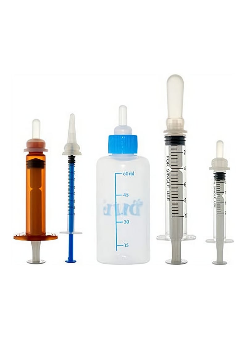 Pet Nursing Bottles for Kittens & Puppies, Ideal for Newborn Small Animals, Includes Replacement Nipples & Feeder Set