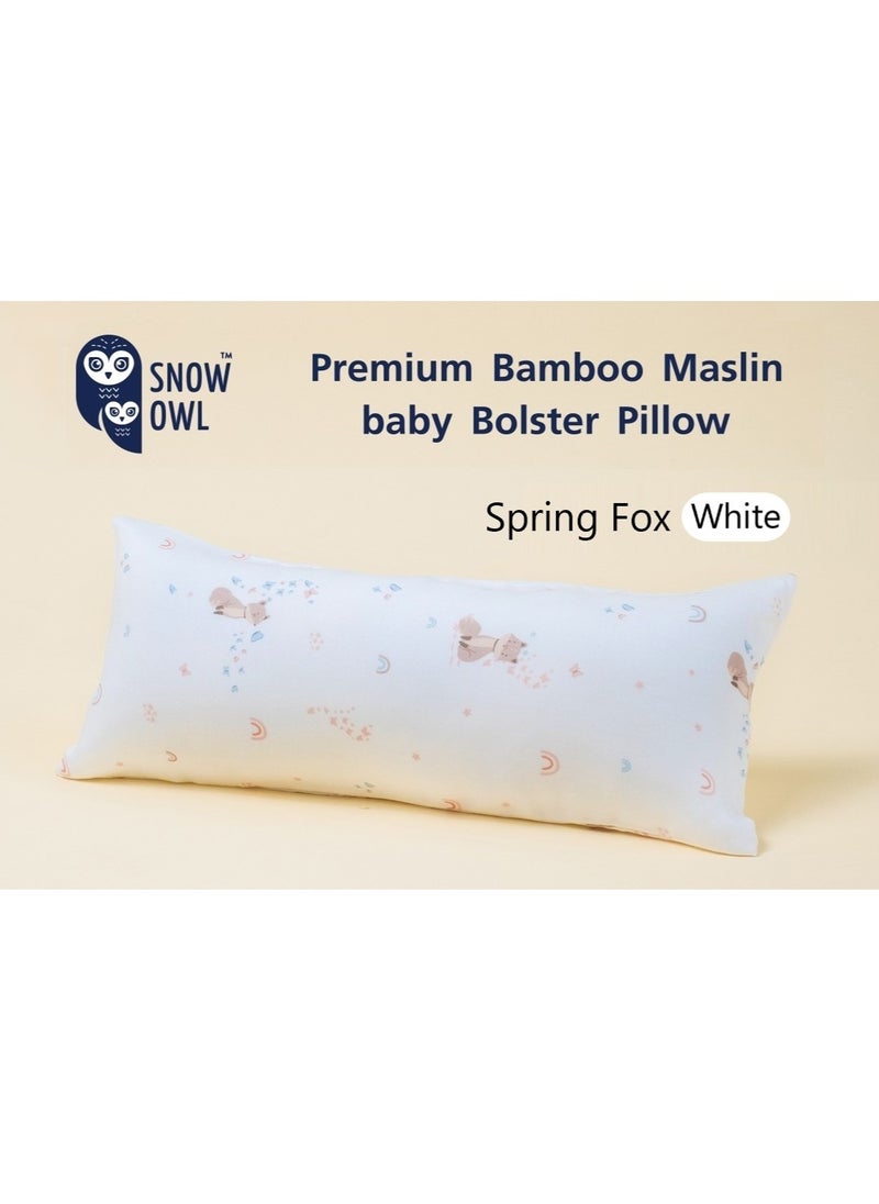 Snow Owl Bamboo Baby Bolster - Spring Fox White