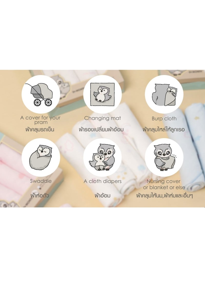 Snow Owl Bamboo Baby Bolster - Spring Fox White