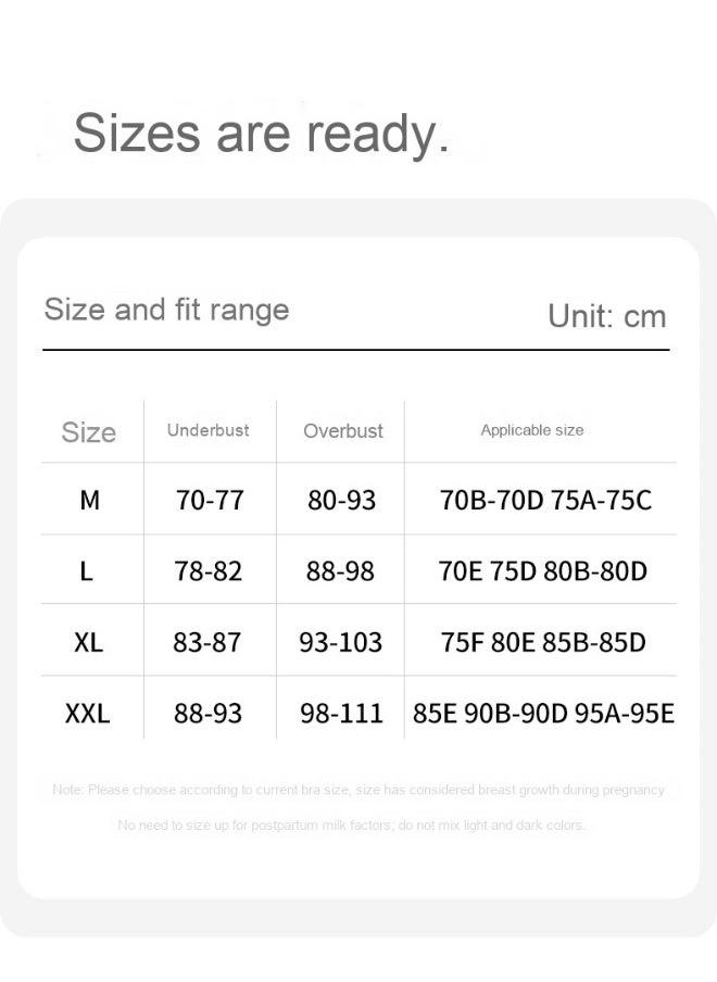 Jelly Strip Soft Support Nursing Bra with Gathered Design, Anti-Sagging, Postpartum Feeding, Fixed Cup Pads for Plus Size Moms