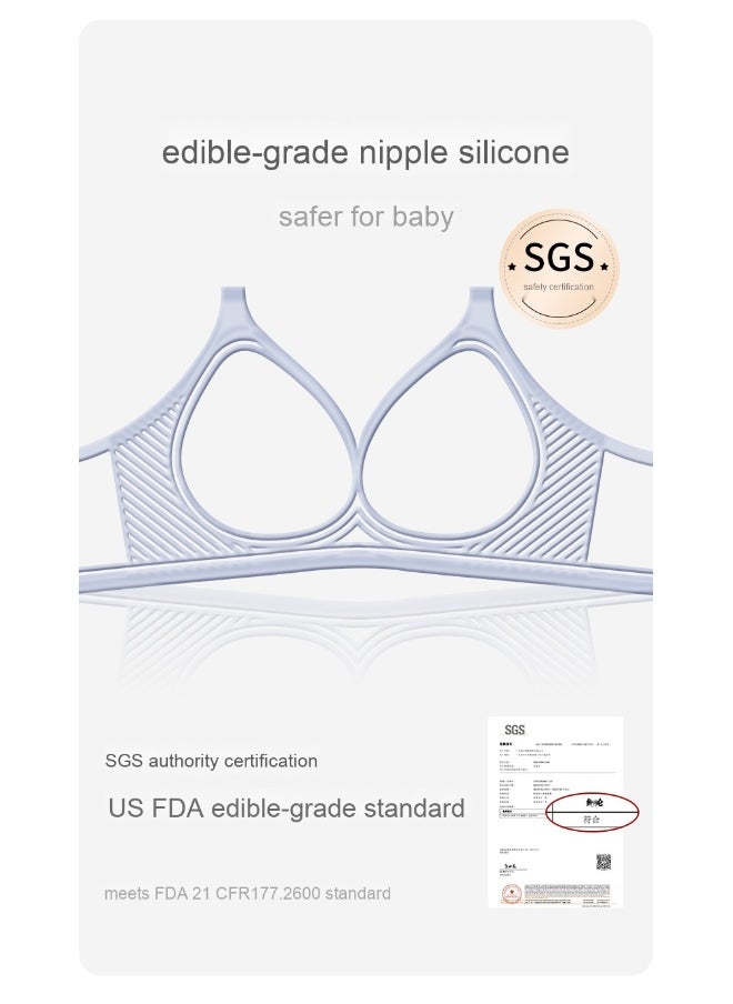 Jelly Strip Soft Support Nursing Bra with Gathered Design, Anti-Sagging Pads for Postpartum Breastfeeding, Ideal for Large Bust and Maternity Use.