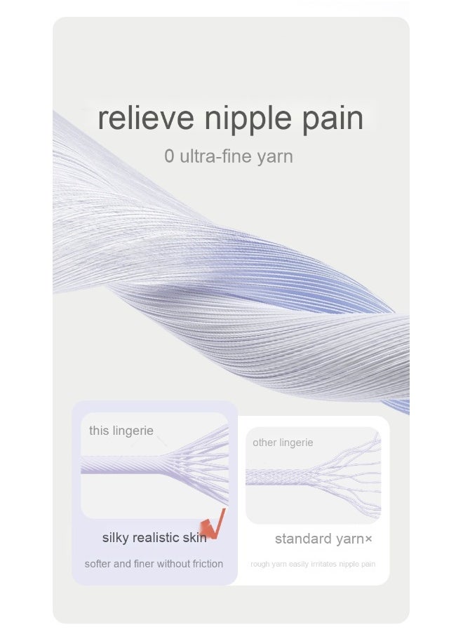 Jelly Strip Soft Support Nursing Bra with Gathered Design, Anti-Sagging Pads for Postpartum Breastfeeding, Ideal for Large Bust and Maternity Use.