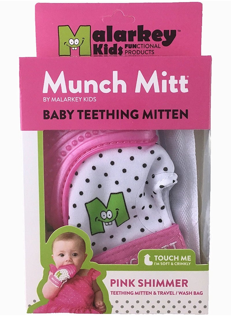 Munch Mitt Teething Mitt | Soft Silicone Baby Teething Glove | Adjustable Strap | Machine Washable | 3M+ | Product Dimensions: L 8 x B 2 x H 10.5 cm